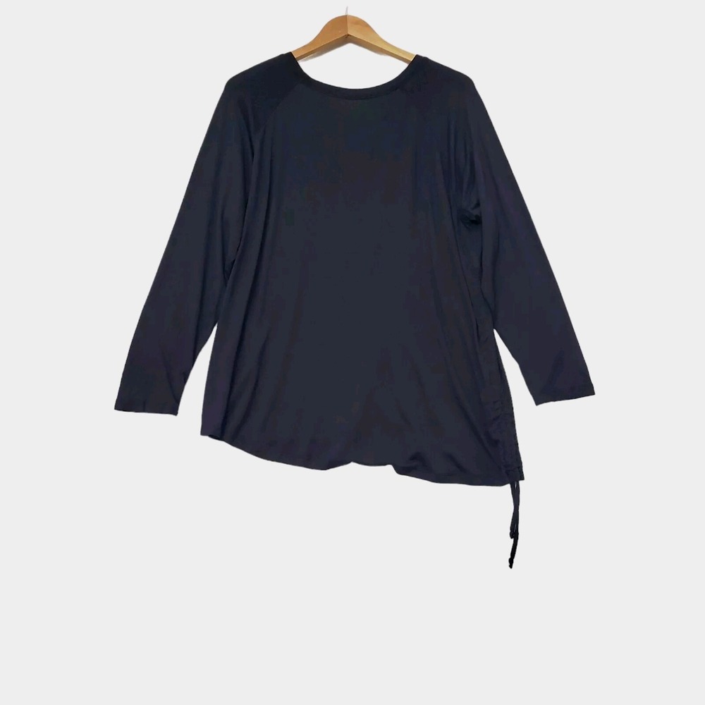 Free Fly Top Women's Long Sleeve Ruched Drawstring Athleisure Workout Gym Sz 1X - Picture 2 of 8